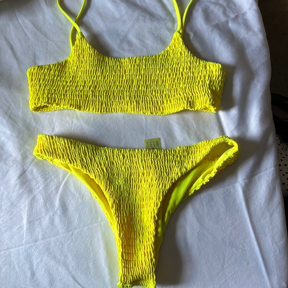 Yellow swimsuit